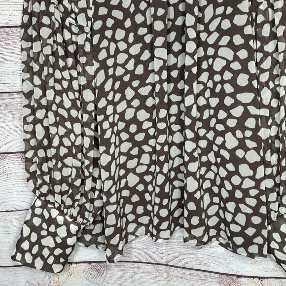 Ann Taylor Girly Romantic High Ruffle Neck Long Sleeve Flowy Blouse Size Medium - Picture 9 of 13